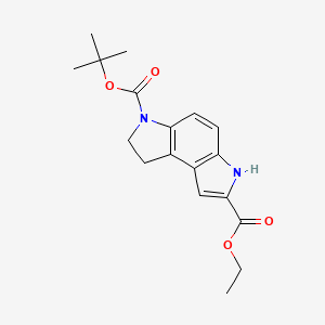 molecular formula C18H22N2O4 B2722344 6-tert-Butyl 2-ethyl 7,8-dihydropyrrolo[3,2-e]indole-2,6(3H)-dicarboxylate CAS No. 120506-48-1