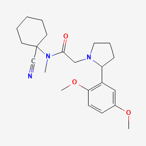 molecular formula C22H31N3O3 B2722349 N-(1-cyanocyclohexyl)-2-[2-(2,5-dimethoxyphenyl)pyrrolidin-1-yl]-N-methylacetamide CAS No. 1118855-45-0