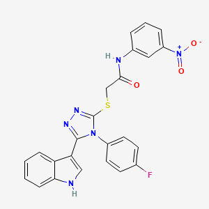 2-((4-(4-fluorophenyl)-5-(1H-indol-3-yl)-4H-1,2,4-triazol-3-yl)thio)-N-(3-nitrophenyl)acetamide