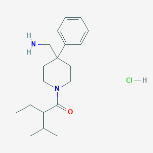 molecular formula C19H31ClN2O B2722364 1-[4-(Aminomethyl)-4-phenylpiperidin-1-yl]-2-ethyl-3-methylbutan-1-one;hydrochloride CAS No. 2418674-46-9