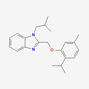 molecular formula C22H28N2O B2722369 1-isobutyl-2-((2-isopropyl-5-methylphenoxy)methyl)-1H-benzo[d]imidazole CAS No. 503431-04-7