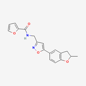 molecular formula C18H16N2O4 B2722372 N-((5-(2-methyl-2,3-dihydrobenzofuran-5-yl)isoxazol-3-yl)methyl)furan-2-carboxamide CAS No. 1209312-67-3