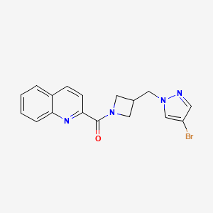 2-{3-[(4-bromo-1H-pyrazol-1-yl)methyl]azetidine-1-carbonyl}quinoline
