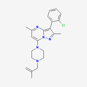 molecular formula C22H26ClN5 B2722380 3-(2-Chlorophenyl)-2,5-dimethyl-7-(4-(2-methylallyl)piperazin-1-yl)pyrazolo[1,5-a]pyrimidine CAS No. 902018-03-5