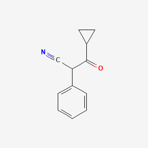 molecular formula C12H11NO B2722384 3-Cyclopropyl-3-oxo-2-phenylpropanenitrile CAS No. 1094320-77-0