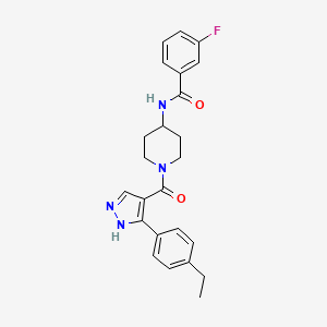 N-(1-(3-(4-ethylphenyl)-1H-pyrazole-4-carbonyl)piperidin-4-yl)-3-fluorobenzamide