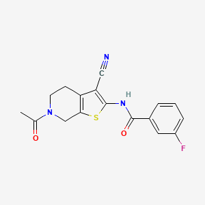 B2722391 N-(6-acetyl-3-cyano-4,5,6,7-tetrahydrothieno[2,3-c]pyridin-2-yl)-3-fluorobenzamide CAS No. 864858-38-8