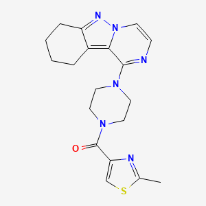 molecular formula C19H22N6OS B2722399 (2-Methylthiazol-4-yl)(4-(7,8,9,10-tetrahydropyrazino[1,2-b]indazol-1-yl)piperazin-1-yl)methanone CAS No. 2034445-11-7