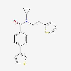 N-cyclopropyl-N-(2-(thiophen-2-yl)ethyl)-4-(thiophen-3-yl)benzamide