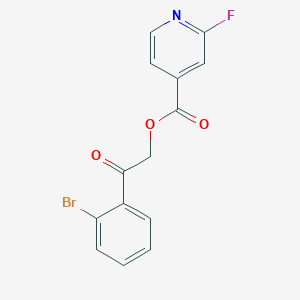 molecular formula C14H9BrFNO3 B2722405 2-(2-Bromophenyl)-2-oxoethyl 2-fluoropyridine-4-carboxylate CAS No. 1797858-16-2
