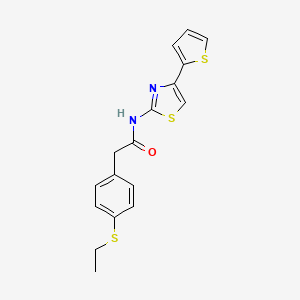 molecular formula C17H16N2OS3 B2722408 2-(4-(乙硫基)苯基)-N-(4-(噻吩-2-基)噻唑-2-基)乙酰胺 CAS No. 919846-98-3