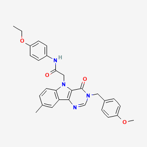 N-(4-ethoxyphenyl)-2-(3-(4-methoxybenzyl)-8-methyl-4-oxo-3H-pyrimido[5,4-b]indol-5(4H)-yl)acetamide