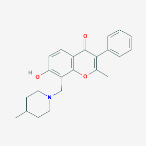 7-hydroxy-2-methyl-8-((4-methylpiperidin-1-yl)methyl)-3-phenyl-4H-chromen-4-one