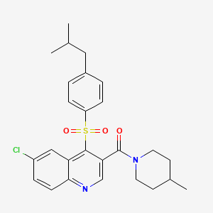 6-Chloro-3-(4-methylpiperidine-1-carbonyl)-4-[4-(2-methylpropyl)benzenesulfonyl]quinoline