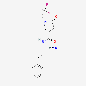 N-(1-cyano-1-methyl-3-phenylpropyl)-5-oxo-1-(2,2,2-trifluoroethyl)pyrrolidine-3-carboxamide
