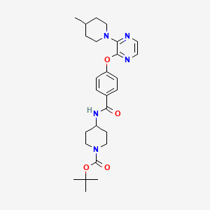 Tert-butyl 4-[(4-{[3-(4-methylpiperidin-1-yl)pyrazin-2-yl]oxy}benzoyl)amino]piperidine-1-carboxylate
