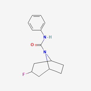molecular formula C14H17FN2O B2722446 3-Fluoro-N-phenyl-8-azabicyclo[3.2.1]octane-8-carboxamide CAS No. 2320887-51-0