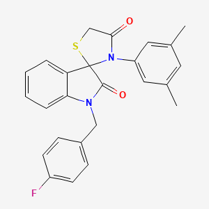 molecular formula C25H21FN2O2S B2722447 3'-(3,5-Dimethylphenyl)-1-[(4-fluorophenyl)methyl]-1,2-dihydrospiro[indole-3,2'-[1,3]thiazolidine]-2,4'-dione CAS No. 894569-89-2