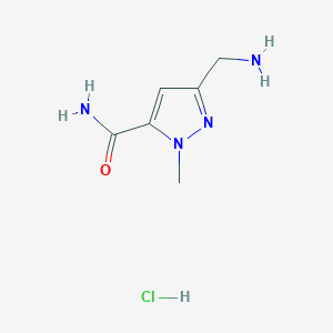 5-(Aminomethyl)-2-methylpyrazole-3-carboxamide;hydrochloride