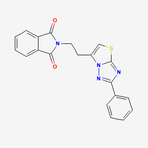 molecular formula C20H14N4O2S B2722460 2-(2-(2-Phenylthiazolo[3,2-b][1,2,4]triazol-6-yl)ethyl)isoindoline-1,3-dione CAS No. 1448067-25-1