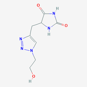 molecular formula C8H11N5O3 B2722465 5-{[1-(2-hydroxyethyl)-1H-1,2,3-triazol-4-yl]methyl}imidazolidine-2,4-dione CAS No. 1696912-87-4