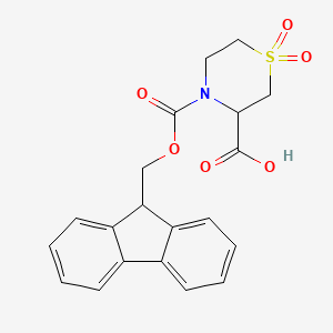 molecular formula C20H19NO6S B2722467 4-{[(9H-fluoren-9-yl)methoxy]carbonyl}-1,1-dioxo-1lambda6-thiomorpholine-3-carboxylic acid CAS No. 2137447-97-1