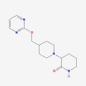 molecular formula C15H22N4O2 B2722470 3-[4-(Pyrimidin-2-yloxymethyl)piperidin-1-yl]piperidin-2-one CAS No. 2415452-66-1