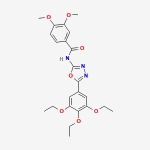3,4-dimethoxy-N-[5-(3,4,5-triethoxyphenyl)-1,3,4-oxadiazol-2-yl]benzamide