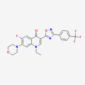 1-ethyl-6-fluoro-7-morpholino-3-(3-(4-(trifluoromethyl)phenyl)-1,2,4-oxadiazol-5-yl)quinolin-4(1H)-one
