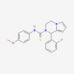 molecular formula C21H20FN3OS B2722498 1-(2-氟苯基)-N-(4-甲氧基苯基)-3,4-二氢吡咯并[1,2-a]吡嗪-2(1H)-羰基硫脲 CAS No. 393824-84-5