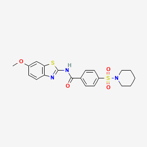 N-(6-methoxybenzo[d]thiazol-2-yl)-4-(piperidin-1-ylsulfonyl)benzamide