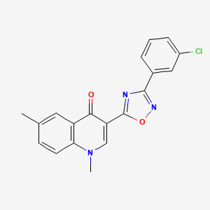 3-(3-(3-chlorophenyl)-1,2,4-oxadiazol-5-yl)-1,6-dimethylquinolin-4(1H)-one