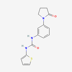 molecular formula C15H15N3O2S B2722526 1-(3-(2-Oxopyrrolidin-1-yl)phenyl)-3-(thiophen-2-yl)urea CAS No. 1206985-07-0