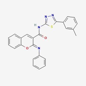 (2Z)-N-[5-(3-methylphenyl)-1,3,4-thiadiazol-2-yl]-2-(phenylimino)-2H-chromene-3-carboxamide