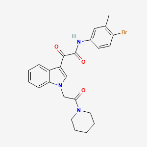 molecular formula C24H24BrN3O3 B2722533 N-(4-溴-3-甲基苯基)-2-氧代-2-[1-(2-氧代-2-哌啶-1-基乙基)吲哚-3-基]乙酰胺 CAS No. 872862-31-2