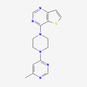 molecular formula C15H16N6S B2722534 4-[4-(6-Methylpyrimidin-4-yl)piperazin-1-yl]thieno[3,2-d]pyrimidine CAS No. 2380170-03-4