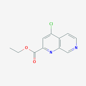 molecular formula C11H9ClN2O2 B2722538 乙酸 4-氯-1,7-萘啶-2-羧酸酯 CAS No. 250674-51-2