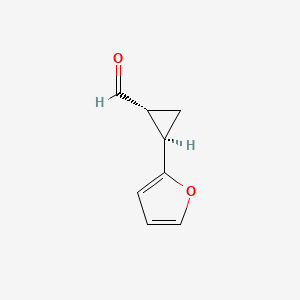 molecular formula C8H8O2 B2722542 (1R,2R)-2-(Furan-2-yl)cyclopropane-1-carbaldehyde CAS No. 2350863-27-1