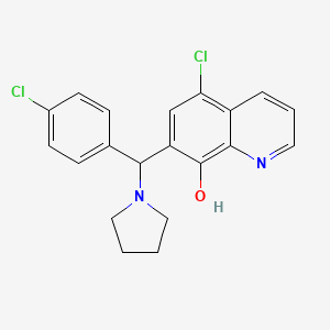 molecular formula C20H18Cl2N2O B2722544 5-氯-7-((4-氯苯基)(吡咯啉-1-基)甲基)喹啉-8-酚 CAS No. 315697-96-2