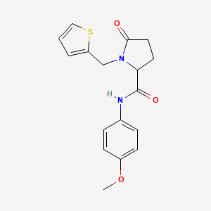 molecular formula C17H18N2O3S B2722552 N-(4-methoxyphenyl)-5-oxo-1-(2-thienylmethyl)-2-pyrrolidinecarboxamide CAS No. 477768-23-3