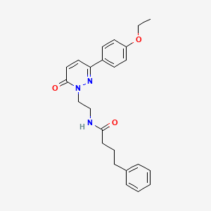 molecular formula C24H27N3O3 B2722553 N-(2-(3-(4-ethoxyphenyl)-6-oxopyridazin-1(6H)-yl)ethyl)-4-phenylbutanamide CAS No. 921579-09-1