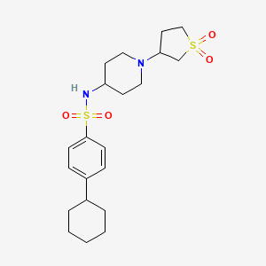 molecular formula C21H32N2O4S2 B2722557 4-环己基-N-(1-(1,1-二氧代四氢噻吩-3-基)哌啶-4-基)苯磺酰胺 CAS No. 2034308-42-2