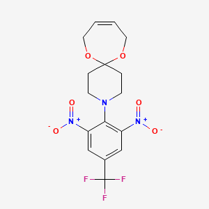 molecular formula C16H16F3N3O6 B2722575 3-[2,6-二硝基-4-(三氟甲基)苯基]-7,12-二氧杂-3-氮杂螺[5.6]十二烷 CAS No. 339099-24-0