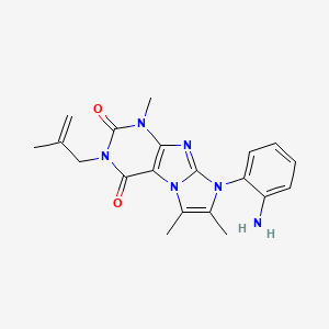 molecular formula C20H22N6O2 B2722584 8-(2-aminophenyl)-1,6,7-trimethyl-3-(2-methylallyl)-1H-imidazo[2,1-f]purine-2,4(3H,8H)-dione CAS No. 915927-96-7