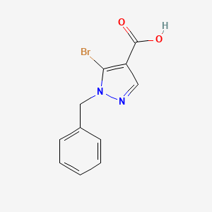 molecular formula C11H9BrN2O2 B2722586 1-苄基-5-溴-1H-吡唑并[3,4-d]嘧啶-4-羧酸 CAS No. 1565634-23-2