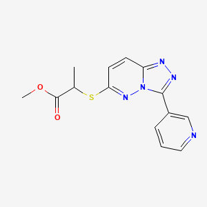 molecular formula C14H13N5O2S B2722587 Methyl 2-((3-(pyridin-3-yl)-[1,2,4]triazolo[4,3-b]pyridazin-6-yl)thio)propanoate CAS No. 868969-33-9