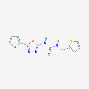 molecular formula C12H10N4O3S B2722593 1-(5-(Furan-2-yl)-1,3,4-oxadiazol-2-yl)-3-(thiophen-2-ylmethyl)urea CAS No. 1209611-14-2