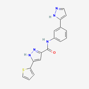 N-(3-(1H-pyrazol-3-yl)phenyl)-3-(thiophen-2-yl)-1H-pyrazole-5-carboxamide