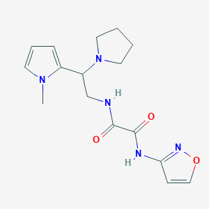 molecular formula C16H21N5O3 B2722608 N1-(isoxazol-3-yl)-N2-(2-(1-methyl-1H-pyrrol-2-yl)-2-(pyrrolidin-1-yl)ethyl)oxalamide CAS No. 1049452-00-7