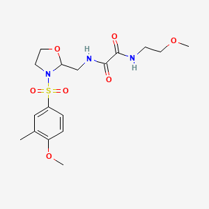 N1-((3-((4-methoxy-3-methylphenyl)sulfonyl)oxazolidin-2-yl)methyl)-N2-(2-methoxyethyl)oxalamide